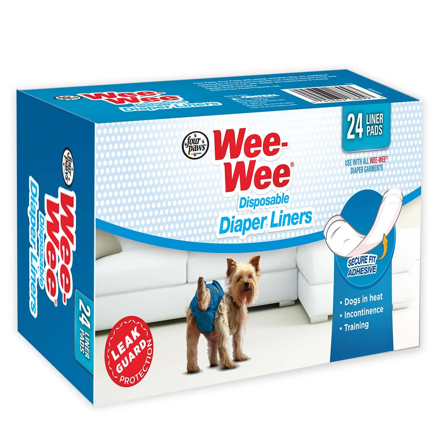 Wee-Wee Dog Diaper Garment Pads, 24 Count