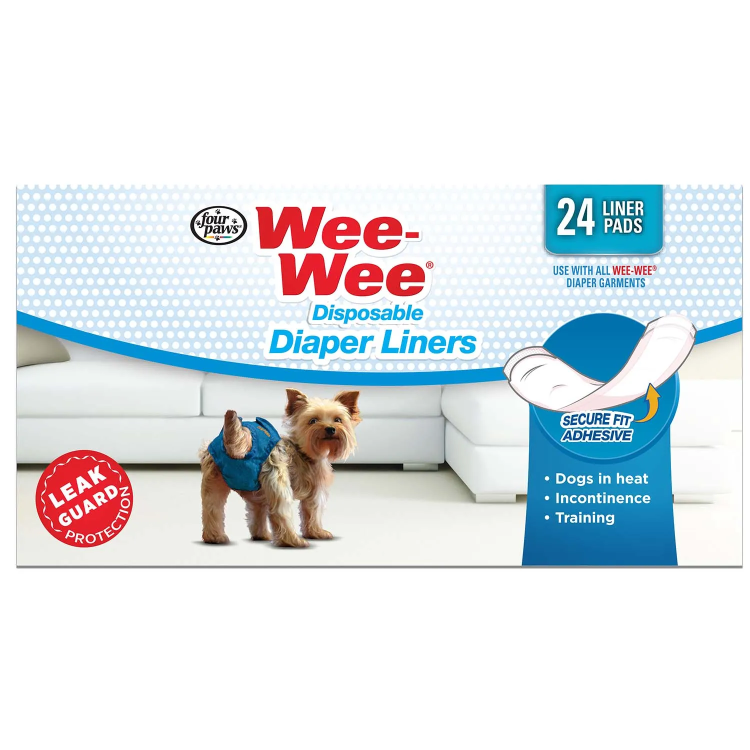 Wee-Wee Dog Diaper Garment Pads, 24 Count