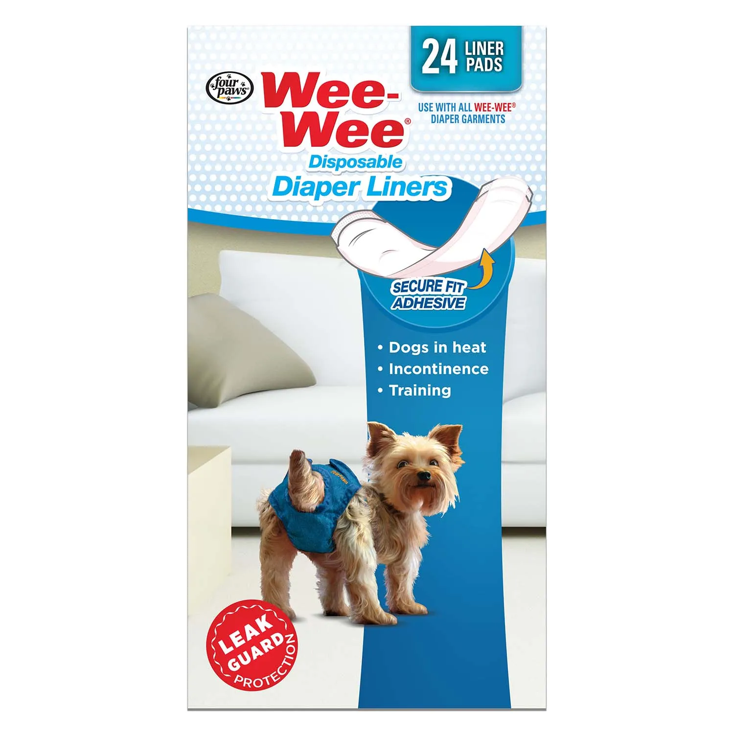 Wee-Wee Dog Diaper Garment Pads, 24 Count