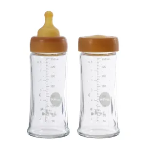 Wide Neck Baby Glass Bottle (250ML/8oz) Two-Pack - Natural