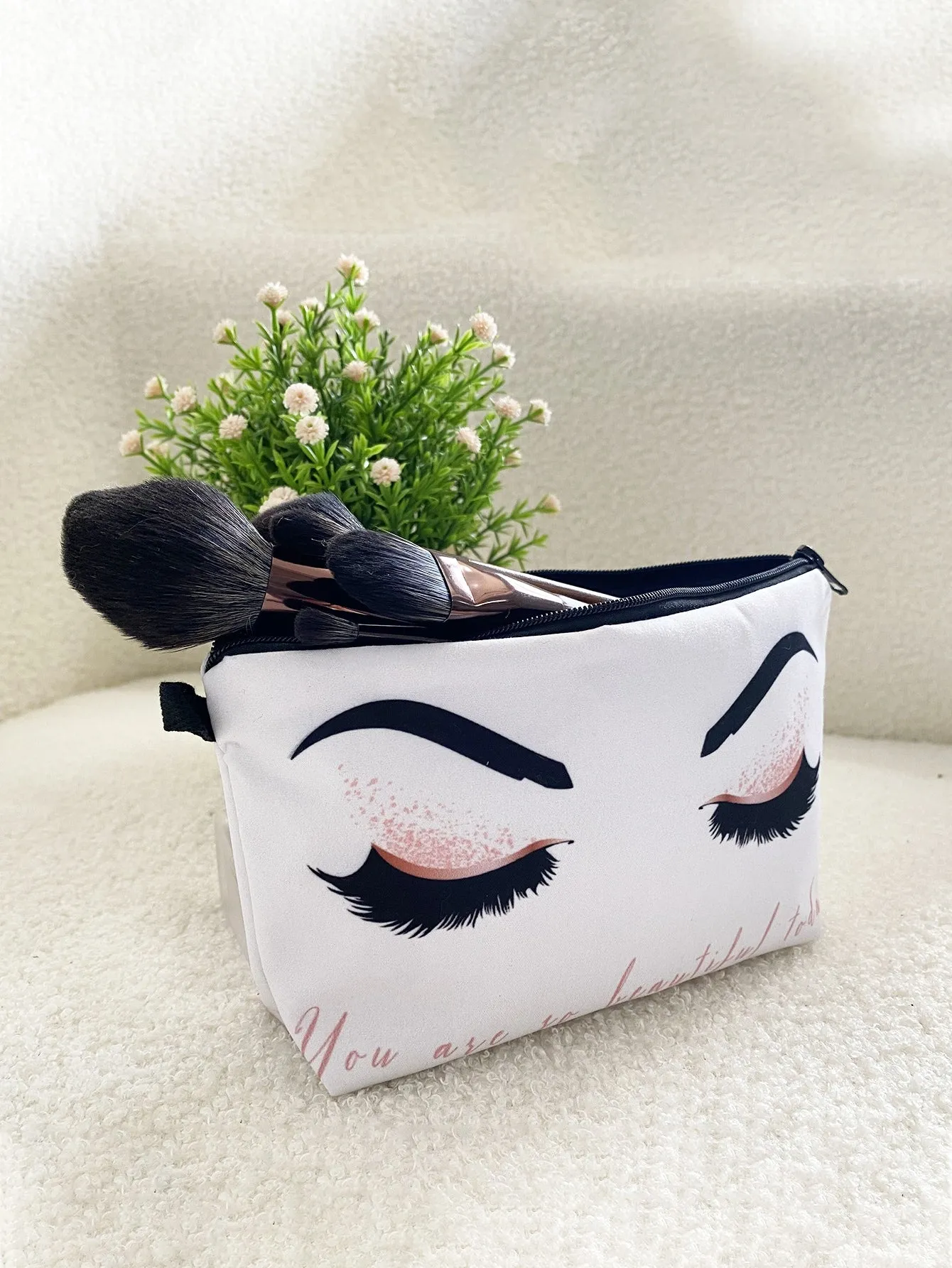 You Are So Beautiful Today Eyelashes Makeup Bag Cosmetic Organizer Toiletries