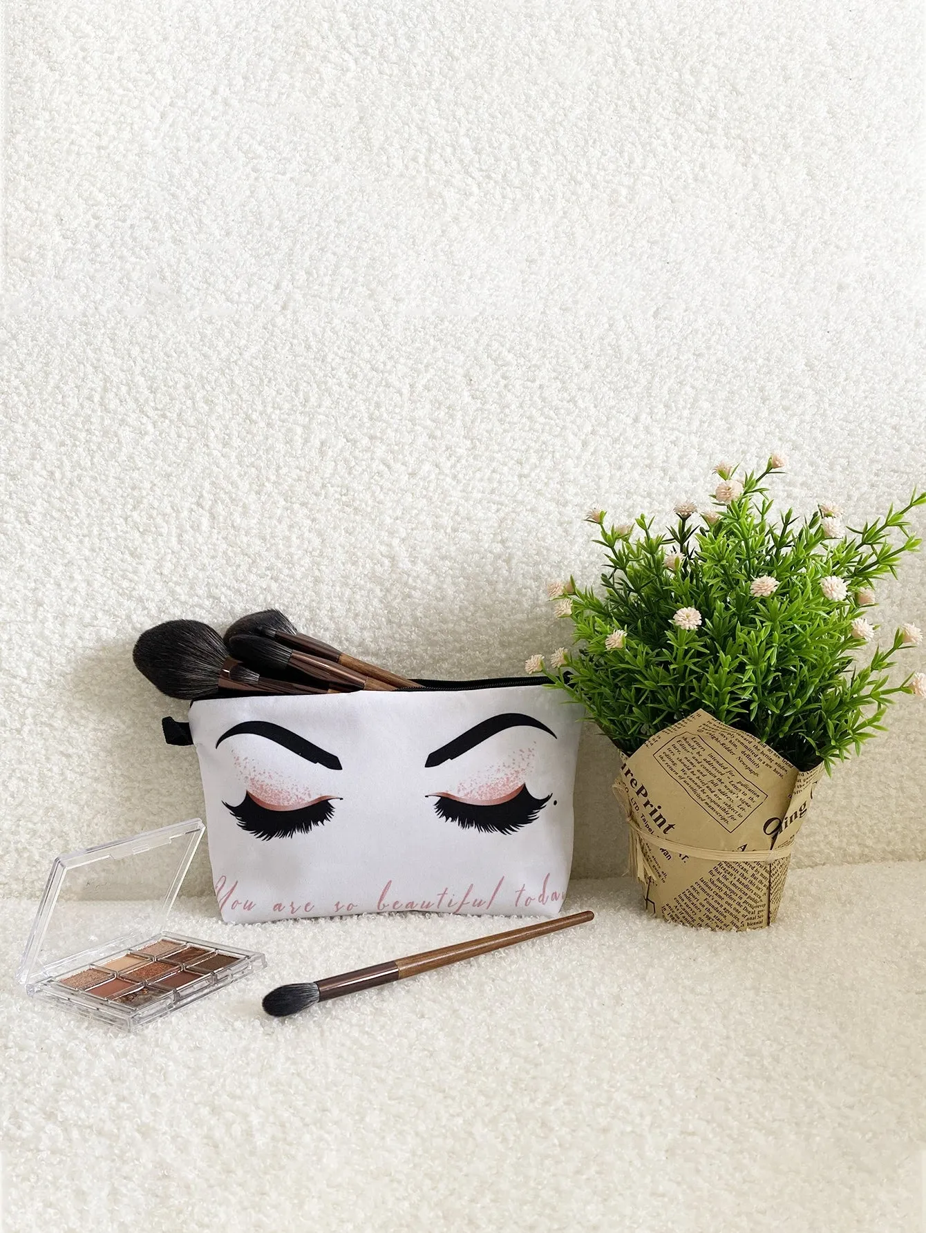 You Are So Beautiful Today Eyelashes Makeup Bag Cosmetic Organizer Toiletries