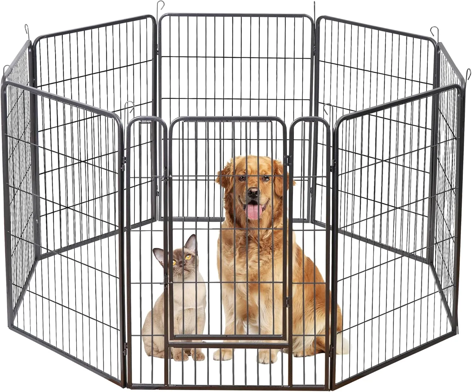 ZENY™ Dog Playpen Indoor Pet Dog Fence 8 Panels 40" Height Metal Dog Pen Outdoor Pet Puppy Exercise Pen with Doors for Medium Large Dogs